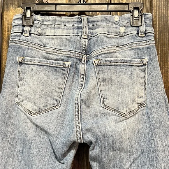 KanCan High Rise Super Flare Jeans 28 Distressed Denim Medium Stretch Boho 30 - Picture 8 of 12